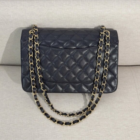 CHANEL Classic Black caviar jumbo Classic Double Flap Large Authentic Pre-Owned - Picture 12 of 15